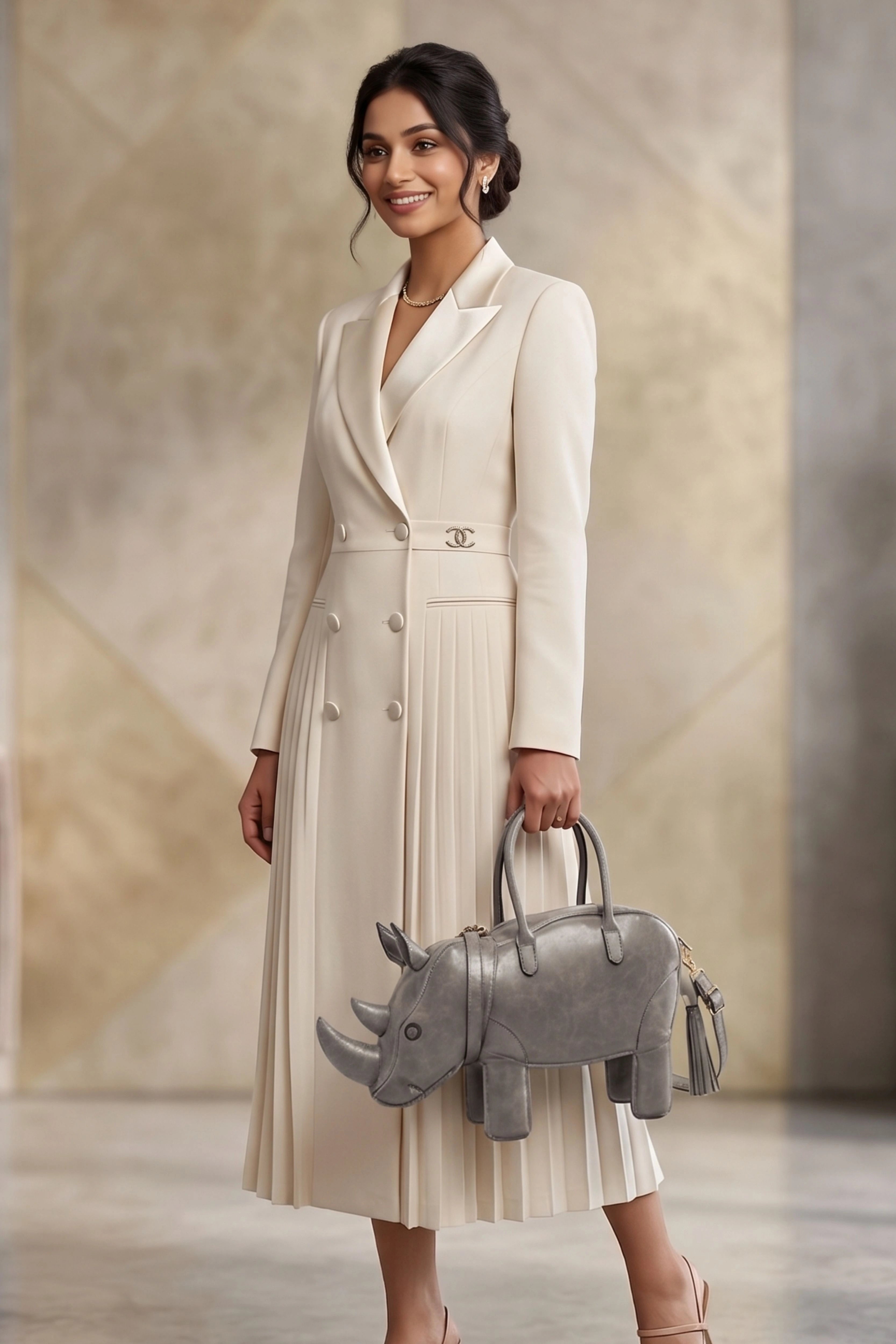 Rhino Shape Statement Handbag