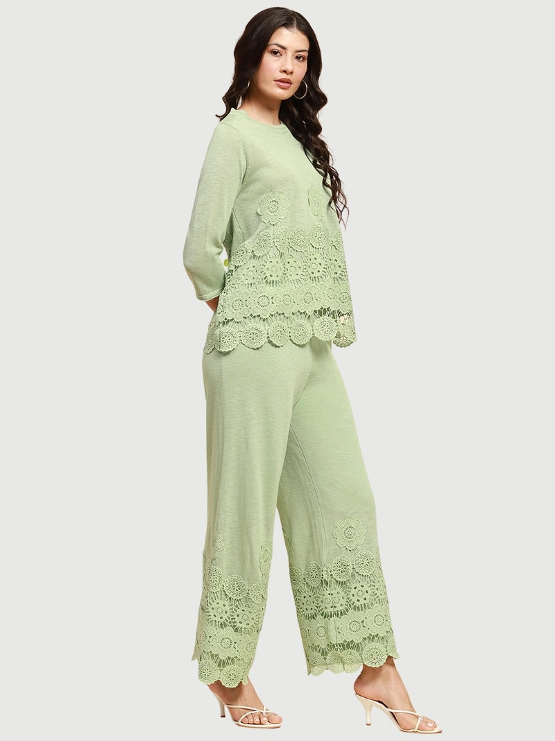 Green Viscose Relaxed Fit Co-ord Sets