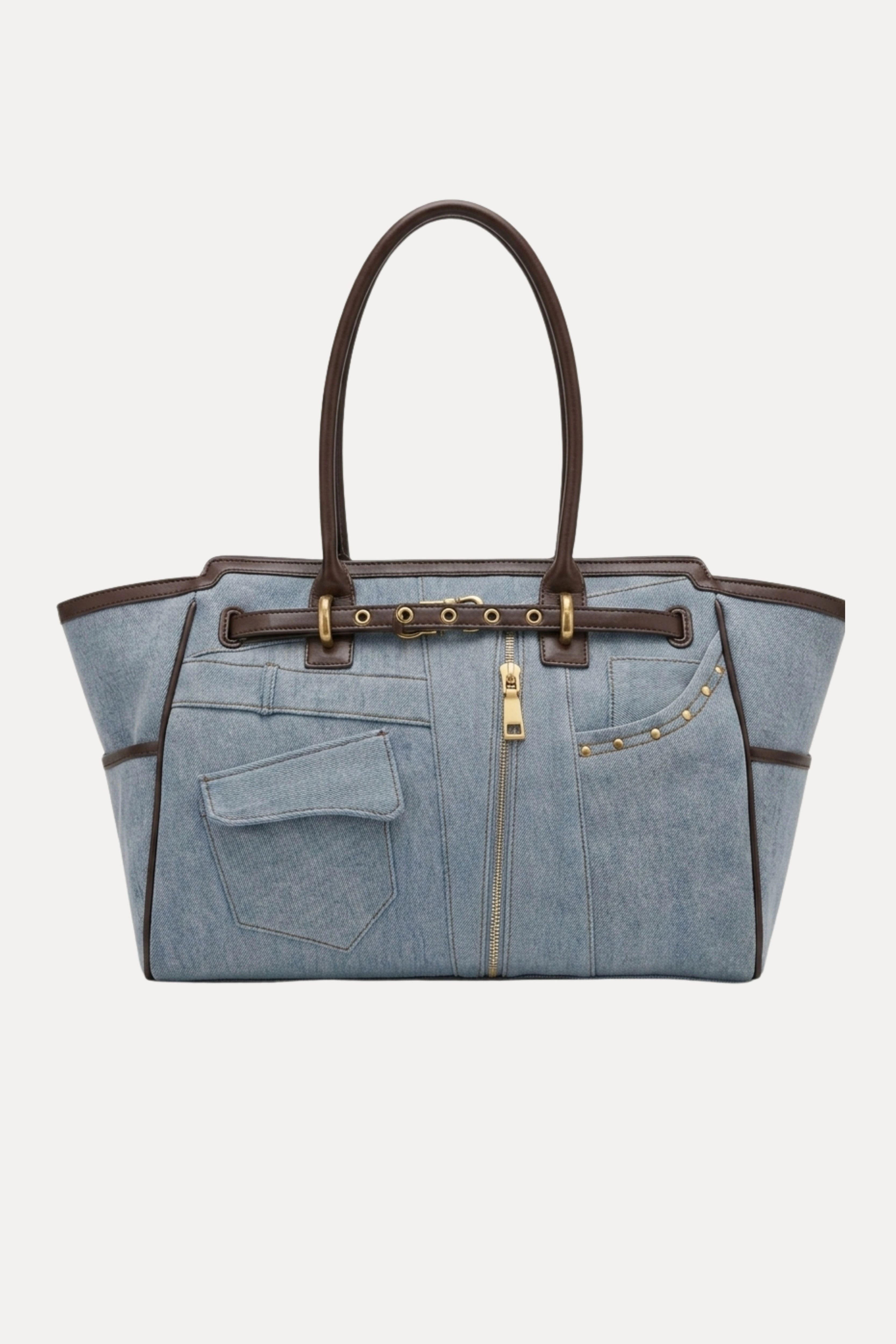Denim Look Tote Handbag