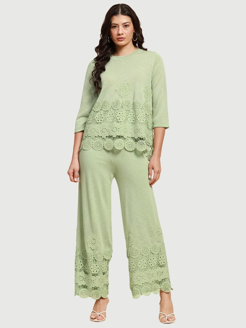 Green Viscose Relaxed Fit Co-ord Sets