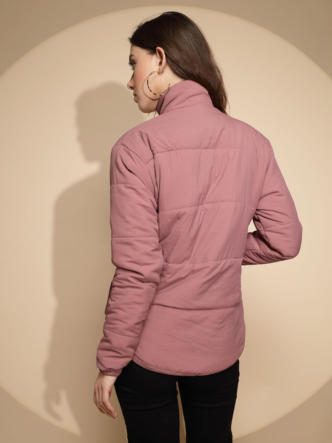Plum Solid Regular Fit Jacket