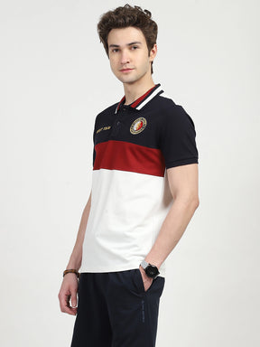 Color Block Cotton Polo T-shirt