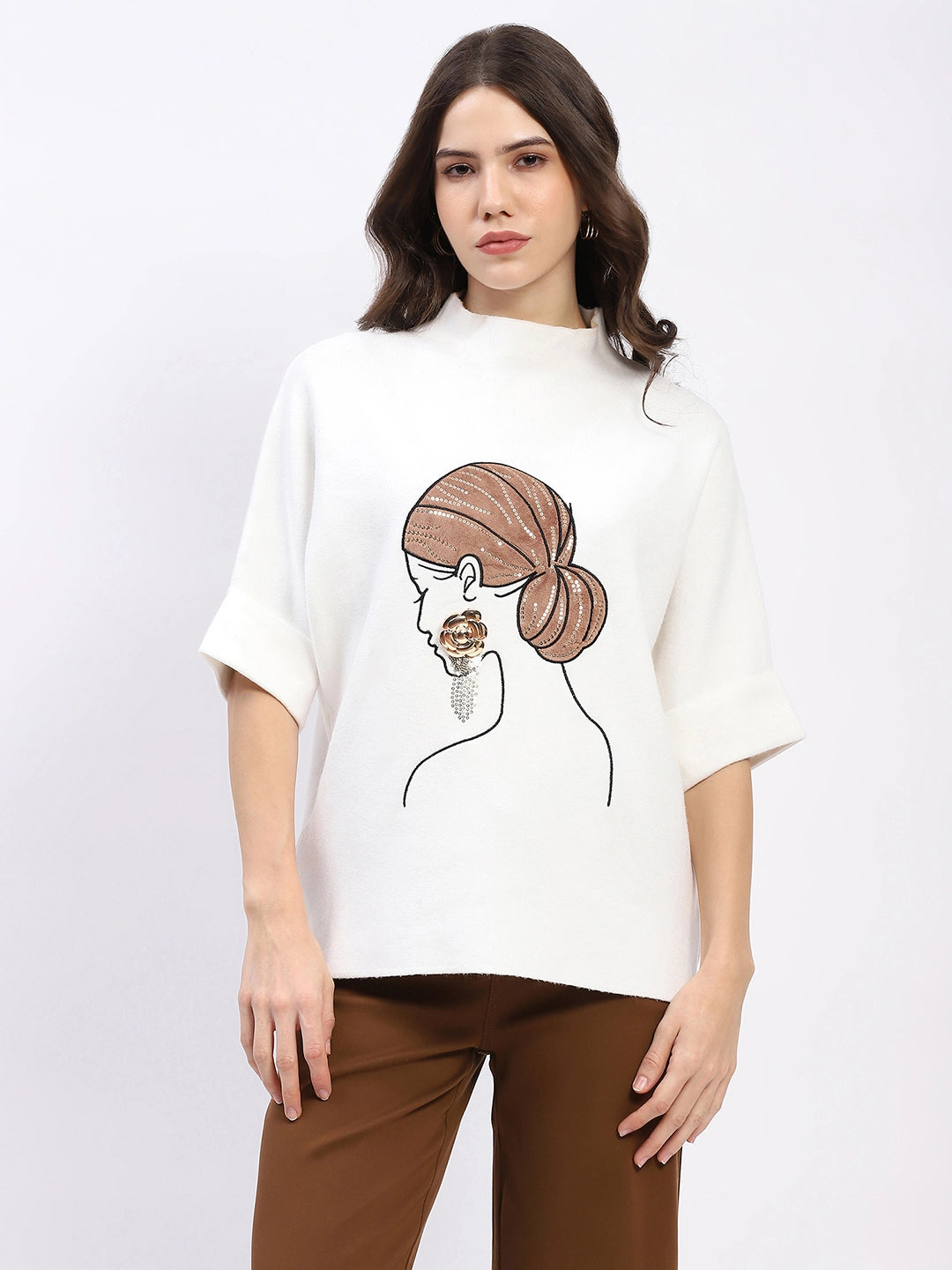 Embroidered Kimono-Sleeve Pullover - Global Republic
