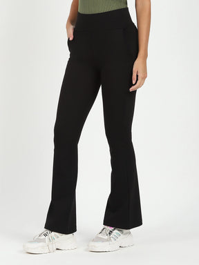 Black Stretchable Bootcut Trouser - Global Republic