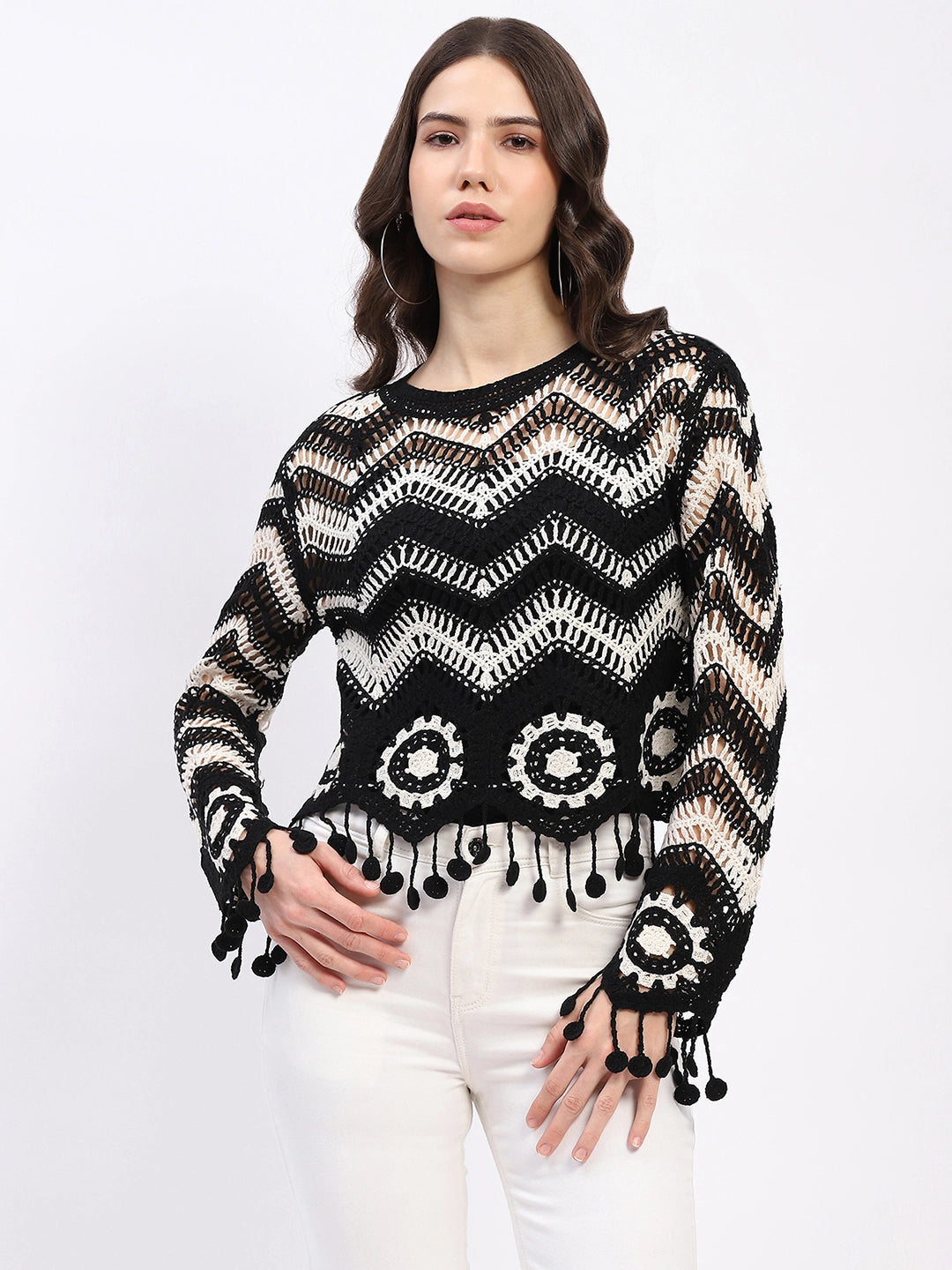 Chevron Woven Crochet Top - Global Republic