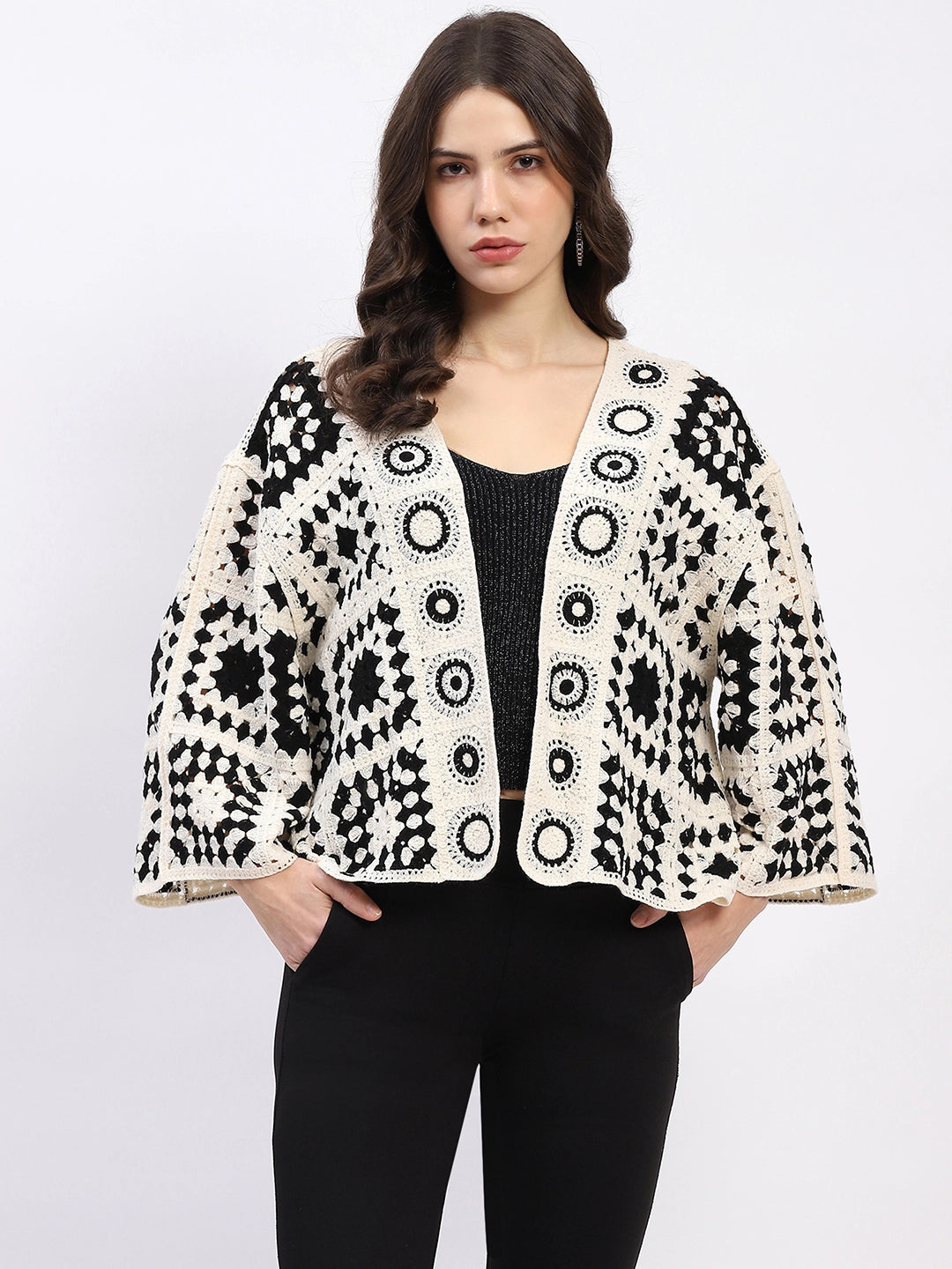 Geometric Crochet Shrug - Global Republic
