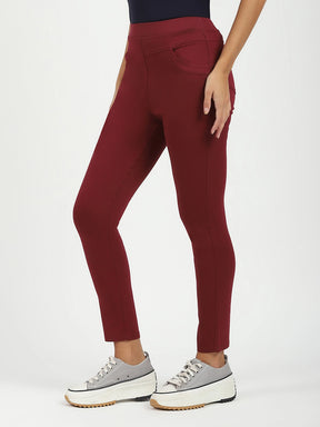 Maroon Ultra Stretchable Jegging