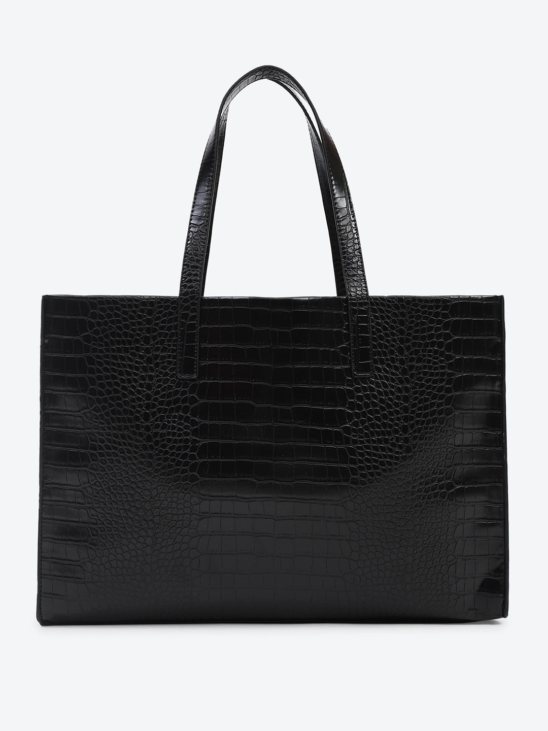 Black Textured Oversized Tote Bag - Global Republic