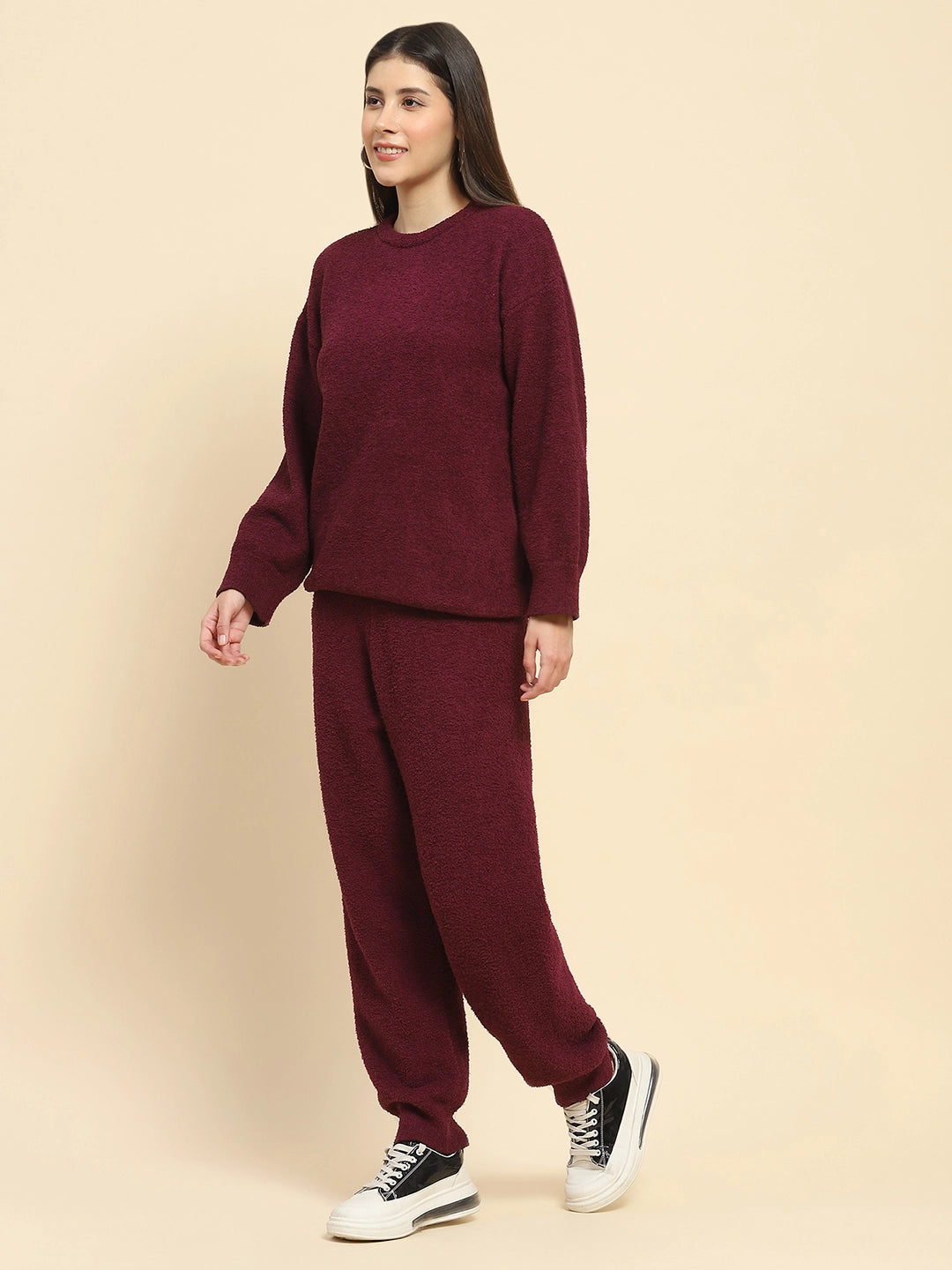 Mauve Poly Blend Winter Loungewear