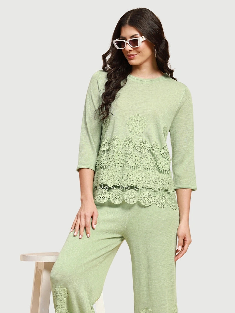 Green Viscose Relaxed Fit Co-ord Sets