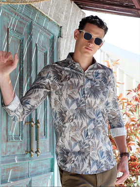 Tropical Print Cotton Shirt