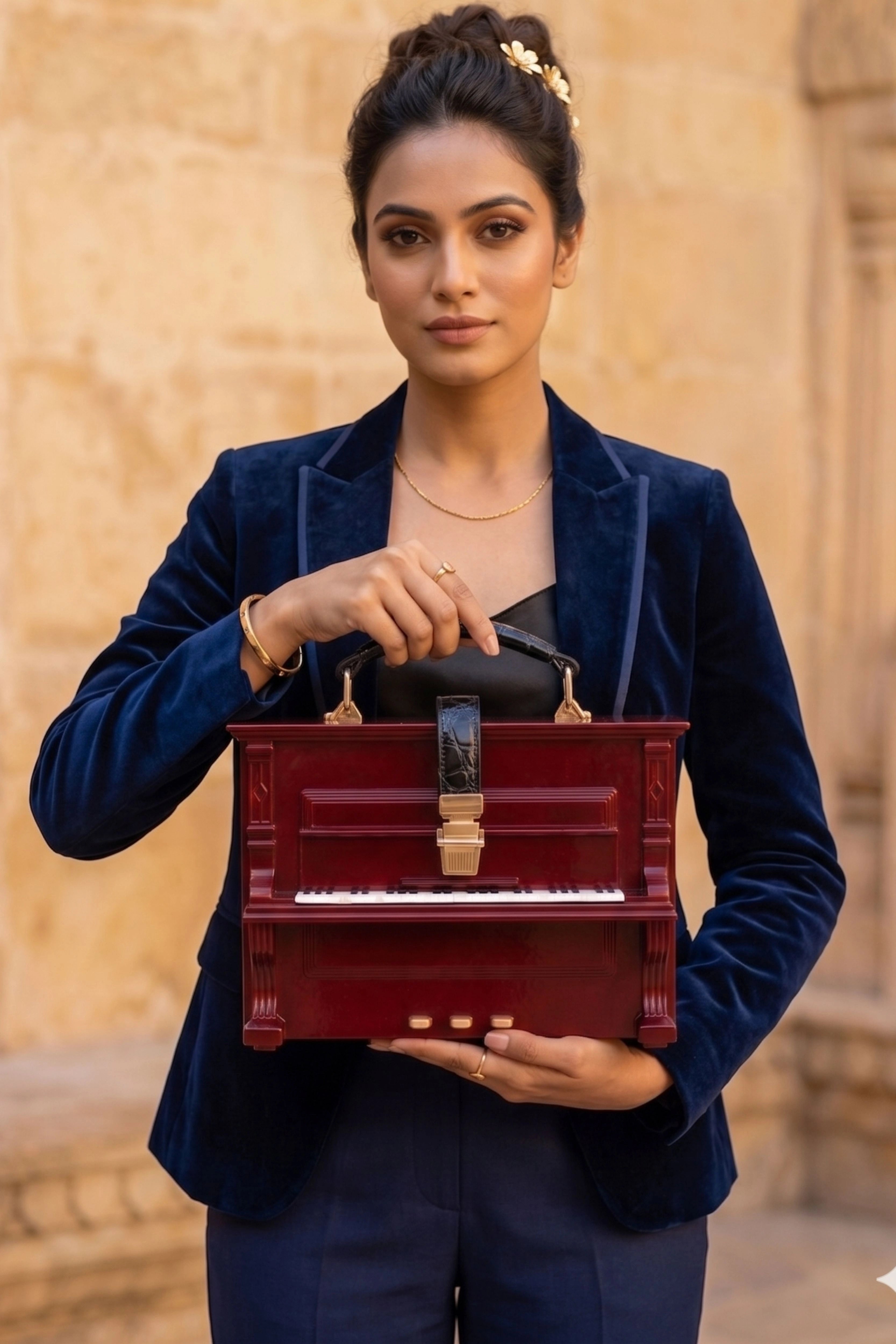 Luxury Piano Shape Statement Handbag