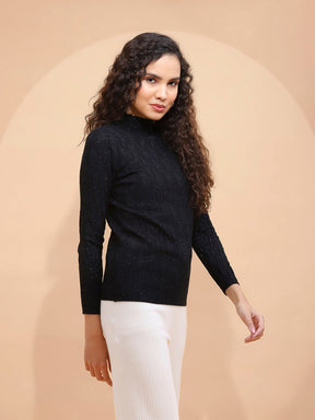 Black Slim Fit Skivvy Pullover