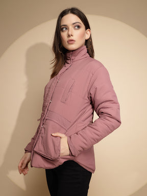 Plum Solid Regular Fit Jacket