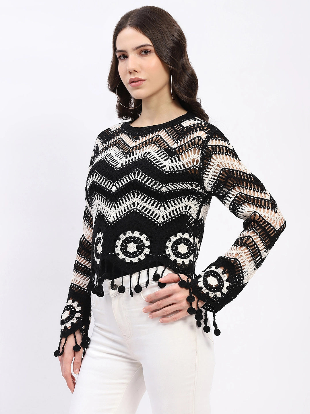 Chevron Woven Crochet Top - Global Republic