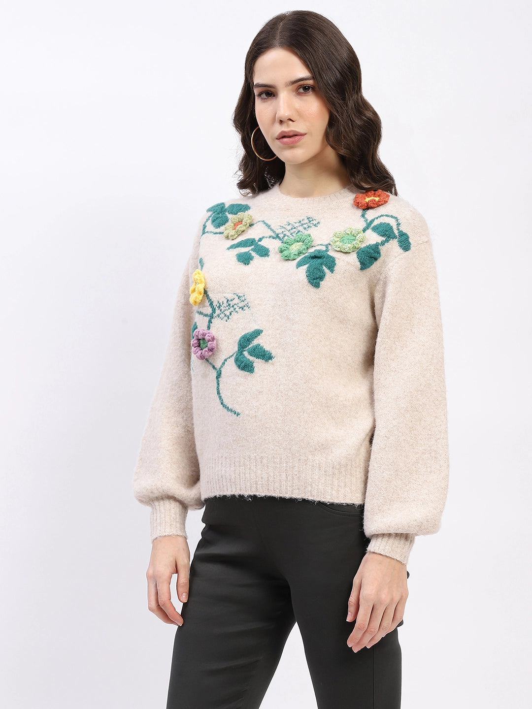 Floral 3D Embellished Pullover - Global Republic
