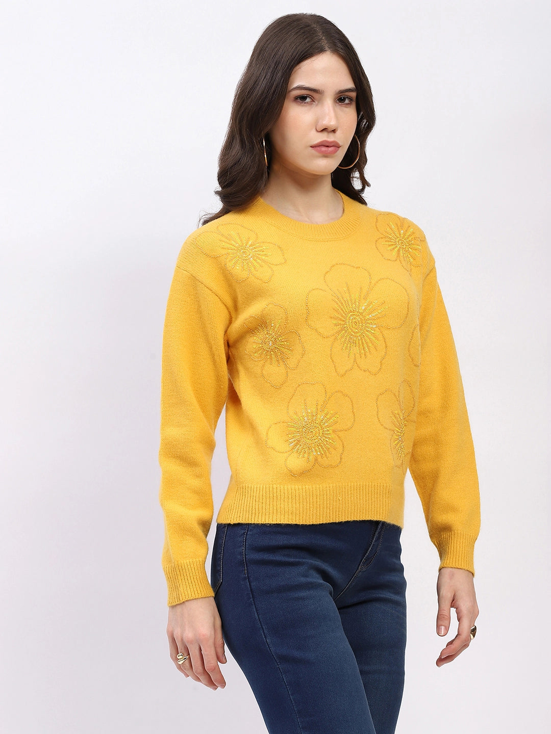 Floral Embellished Winter Pullover - Global Republic