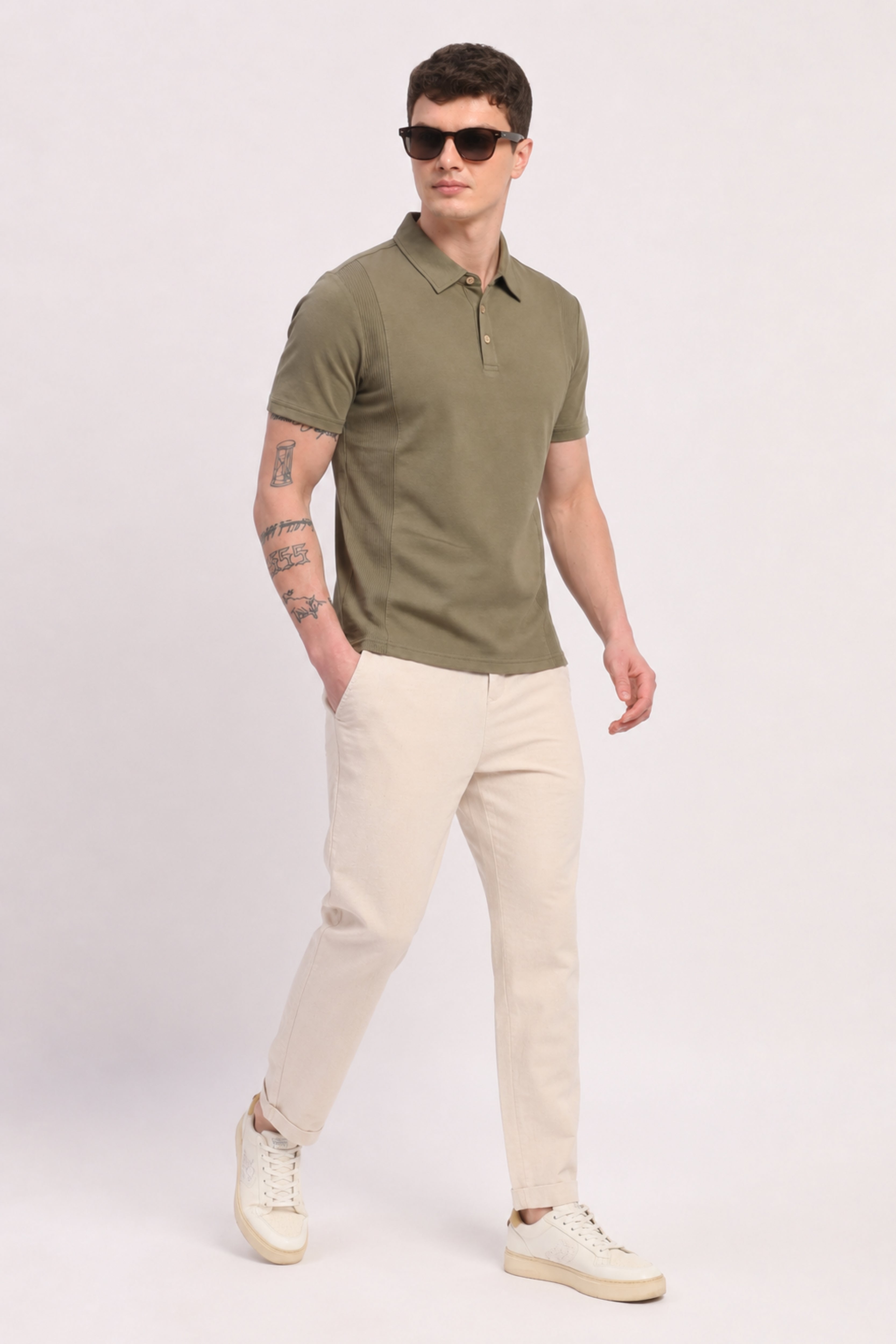 Olive Panel T-Shirt