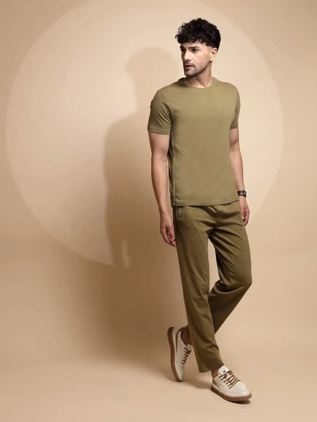 Green Solid Half Sleeve ester Night Sets - Global Republic