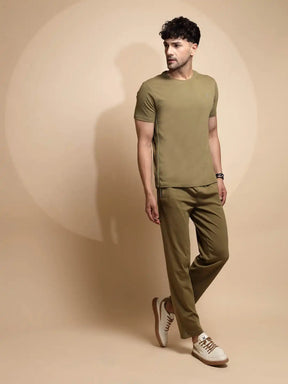 Green Solid Half Sleeve Polyester Night Sets