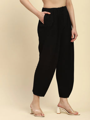 Black Poly Blend Co-ord Set