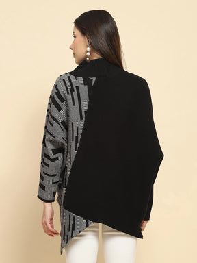 Black Wool Blend Loose Fit Pullover