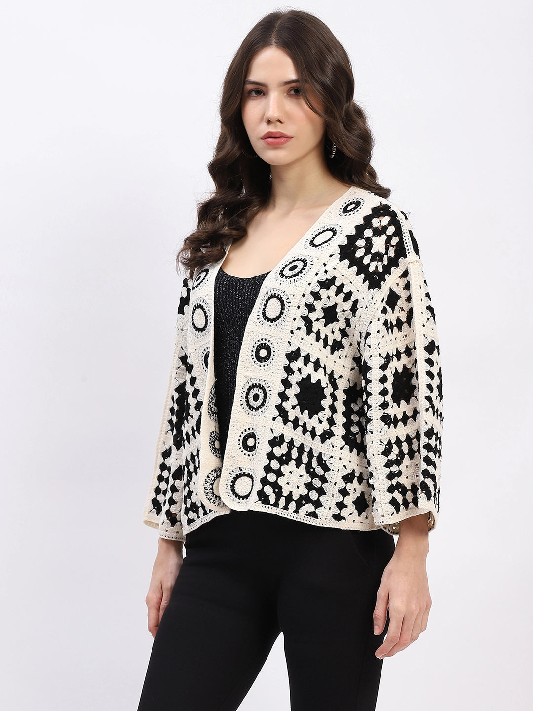 Geometric Crochet Shrug - Global Republic