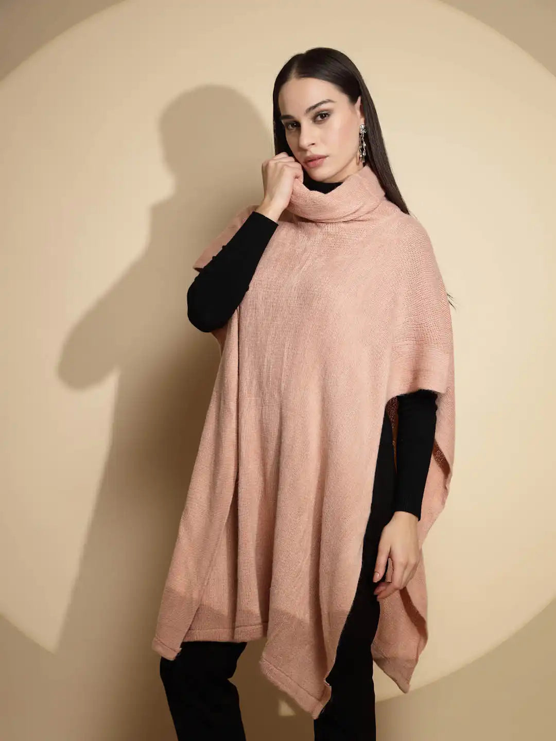 Dusky Pink Poncho for Women