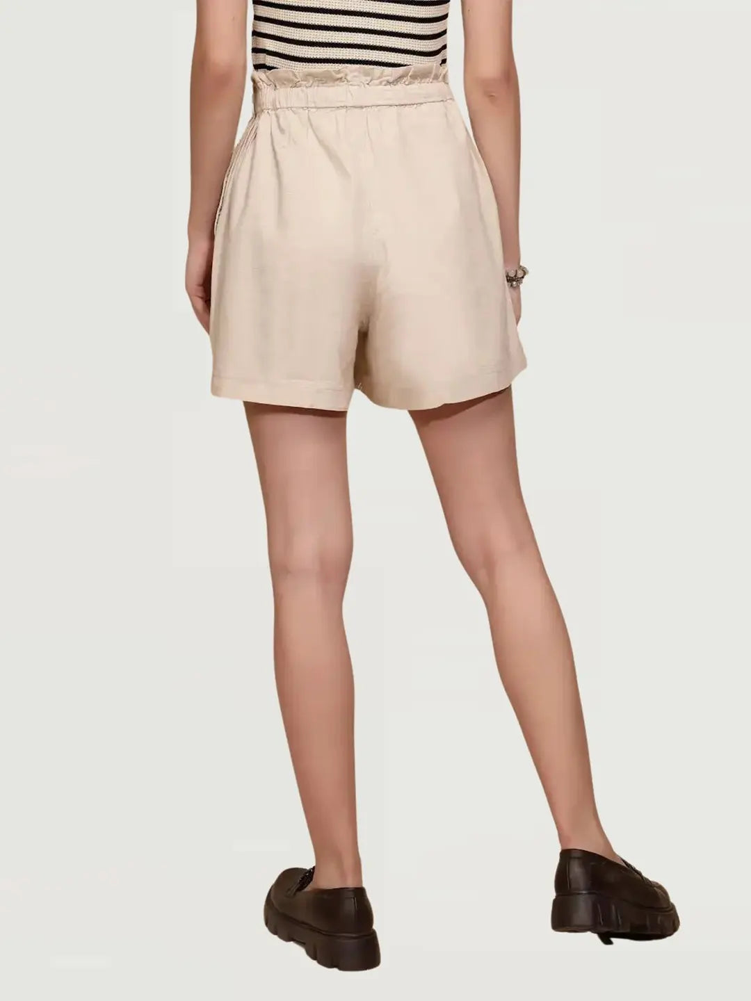 Natural Linen Blend Relaxed Shorts - Global Republic