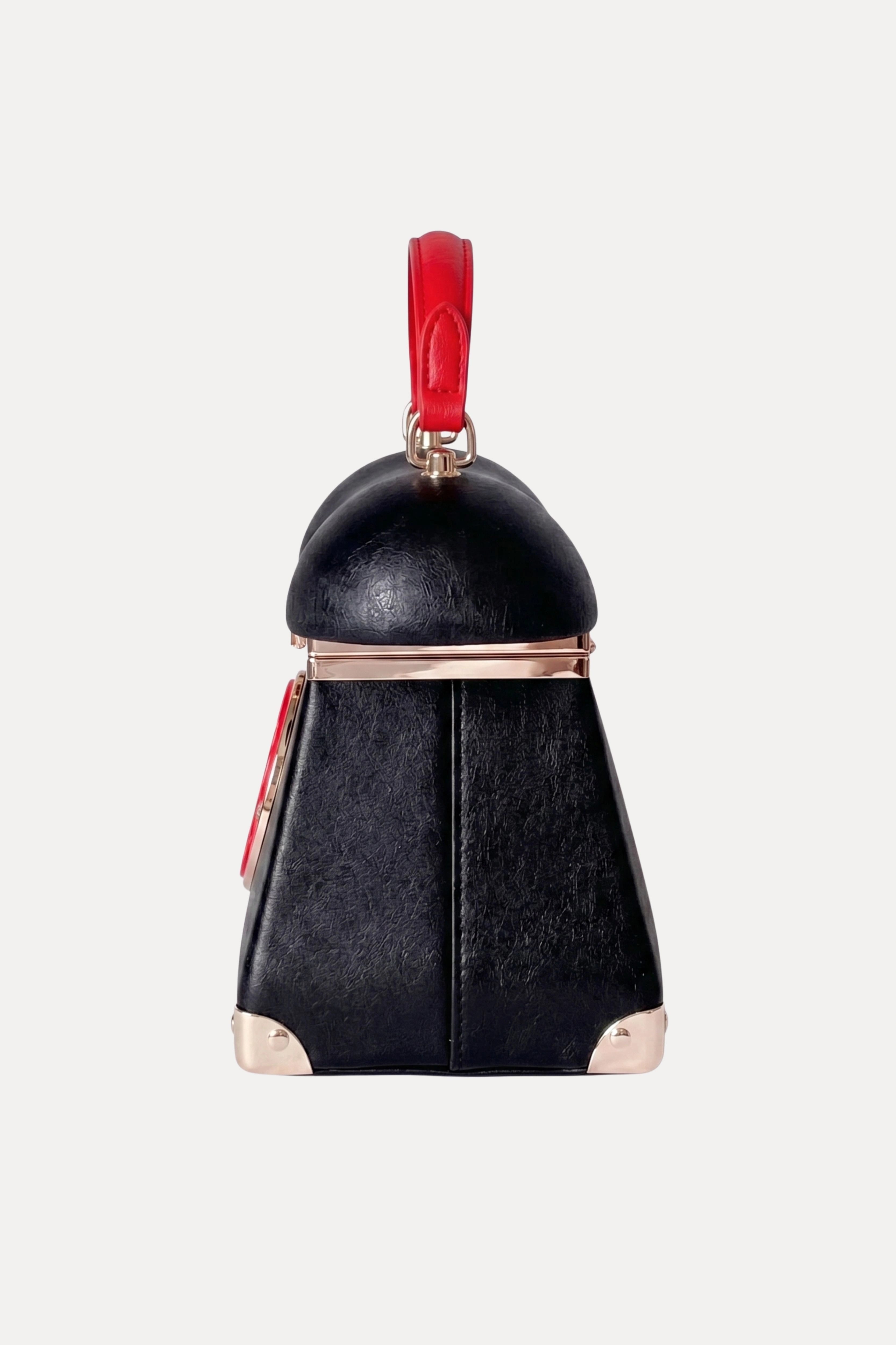 Black Retro Telephone PU Handbag