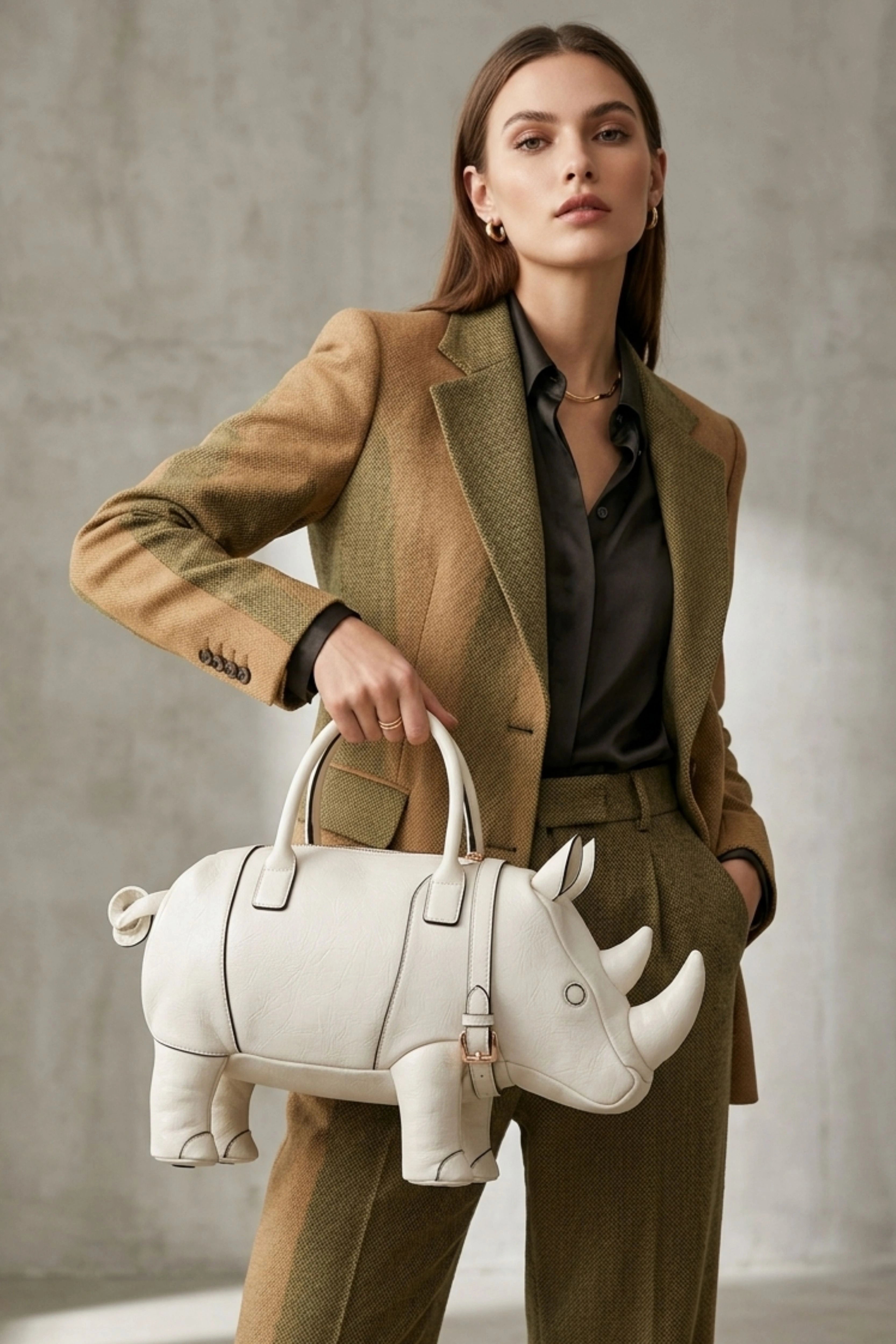 Rhino Shape Statement Handbag
