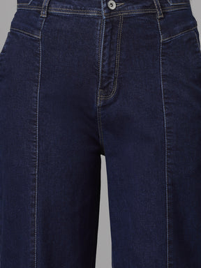 Women Straight Fit Blue Denim Stretchable Jeans