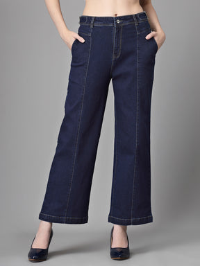 Women Straight Fit Blue Denim Stretchable Jeans