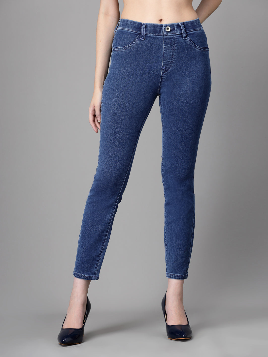 Women Blue Denim Stretchable Jegging