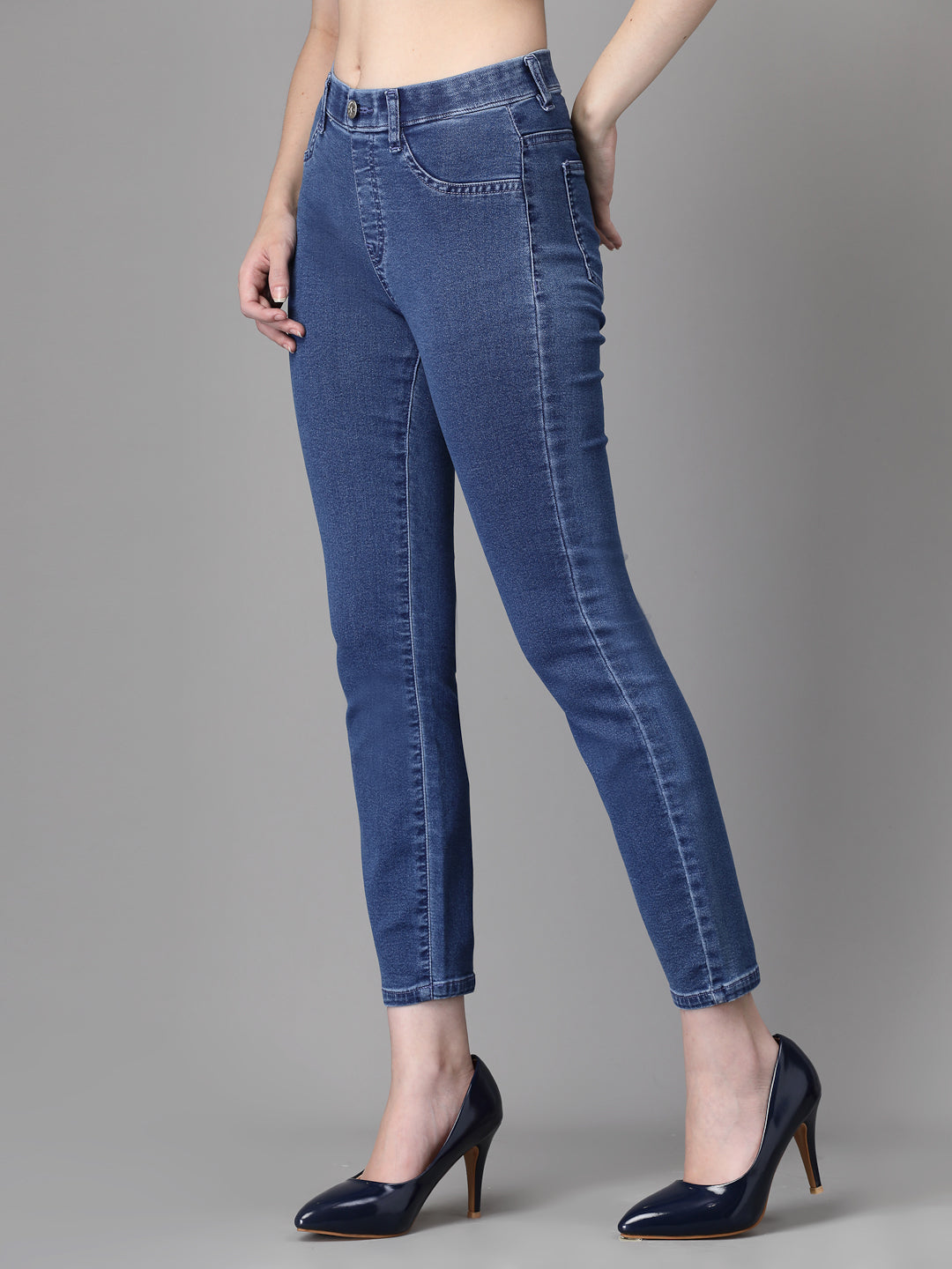 Women Blue Denim Stretchable Jegging