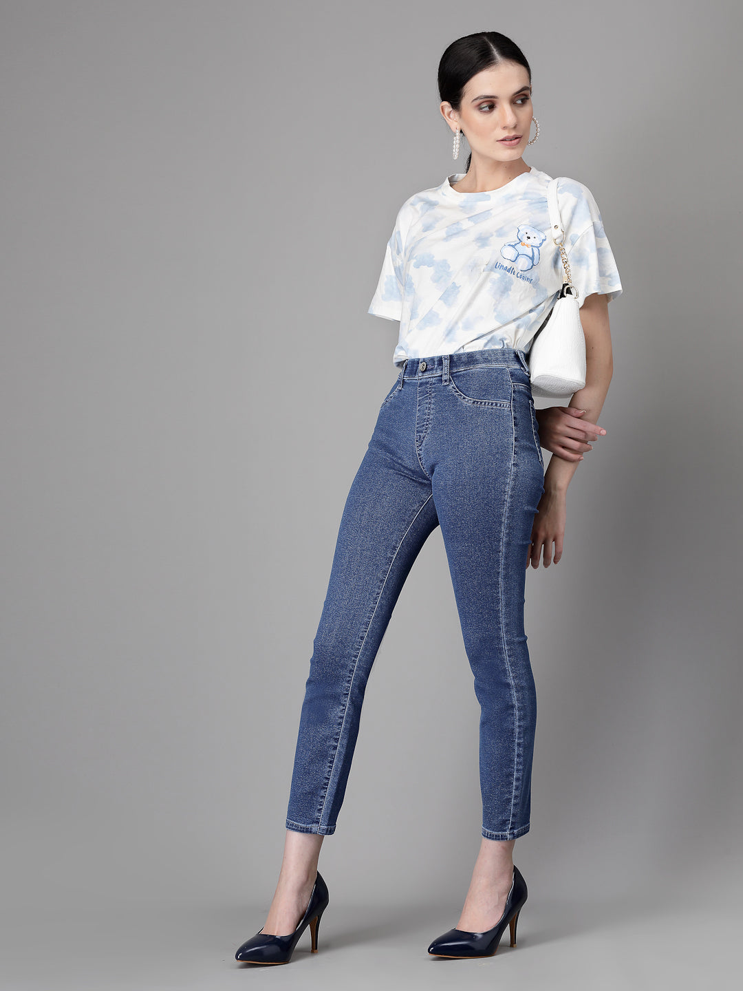 Women Blue Denim Stretchable Jegging