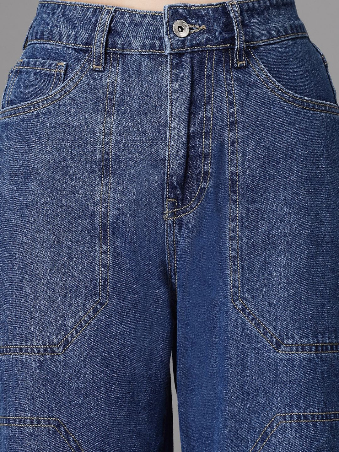 Mom-Fit Straight Leg Blue Jeans - Global Republic