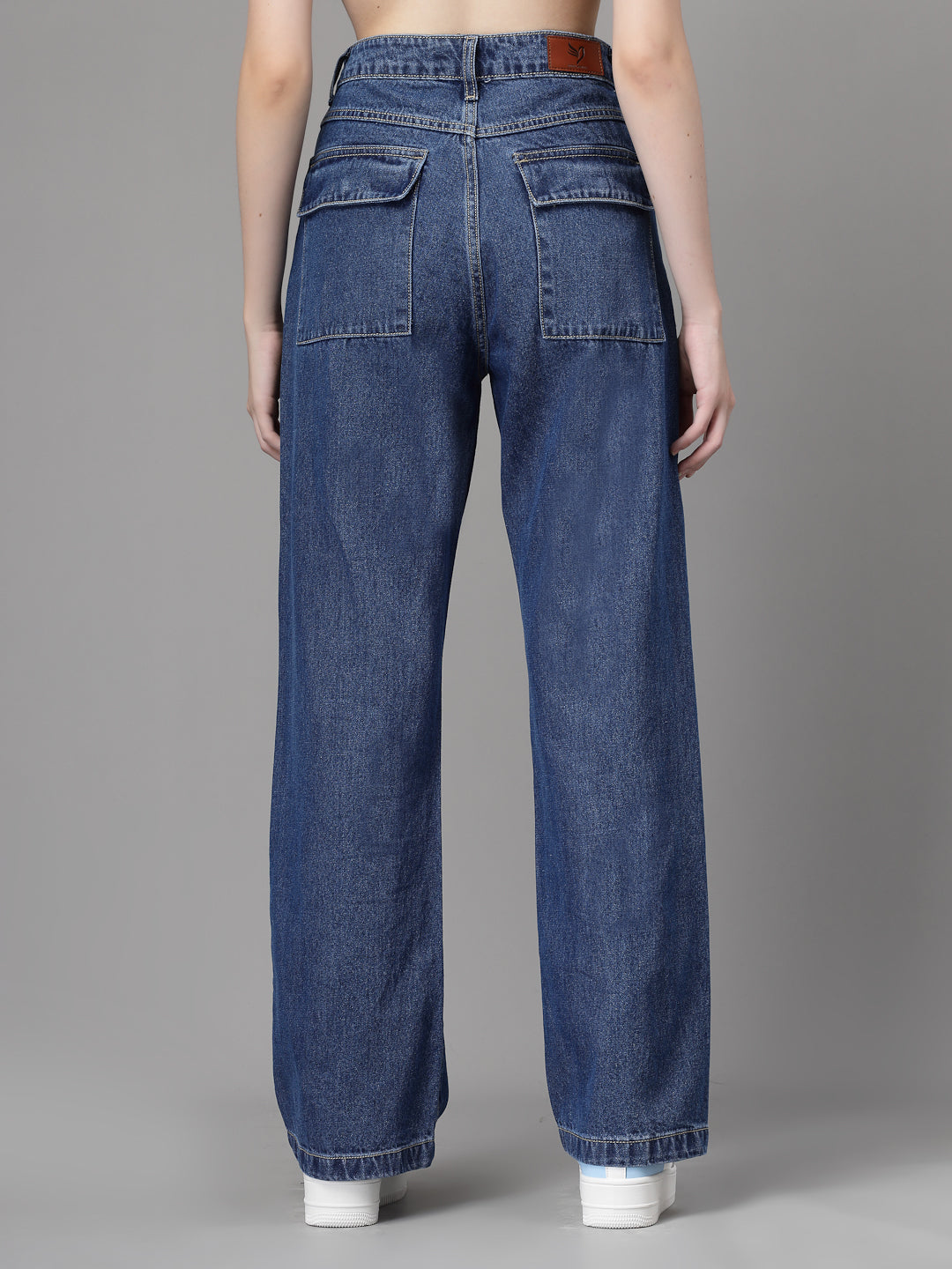 Mom-Fit Straight Leg Blue Jeans - Global Republic