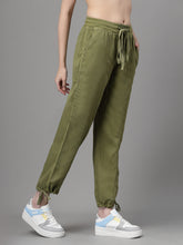 Women Olive Tencil Solid Lower
