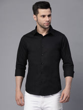 Mens Black Collar Neck Solid Shirt