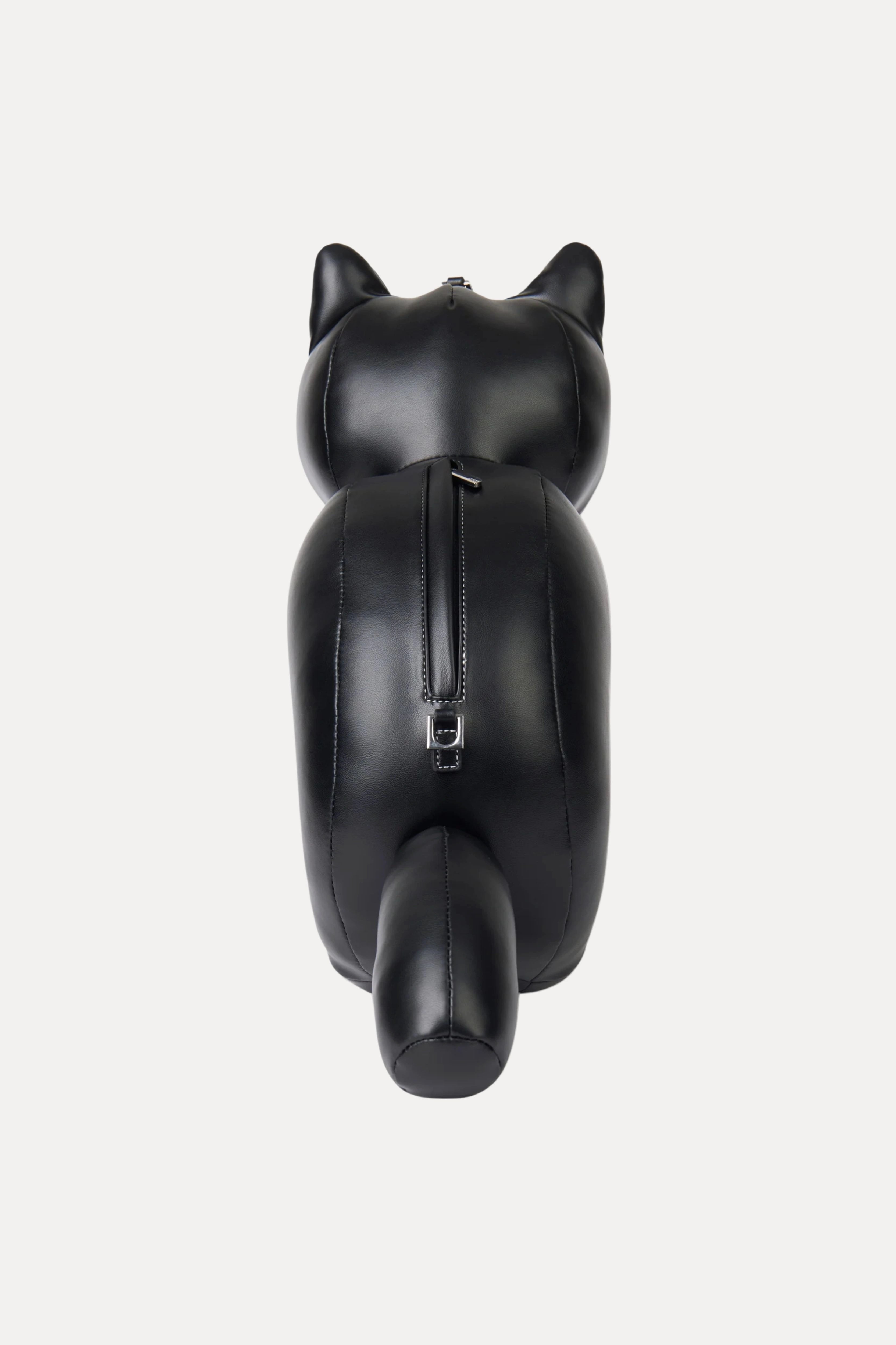 Black Sculpted Cat Crossbody Bag
