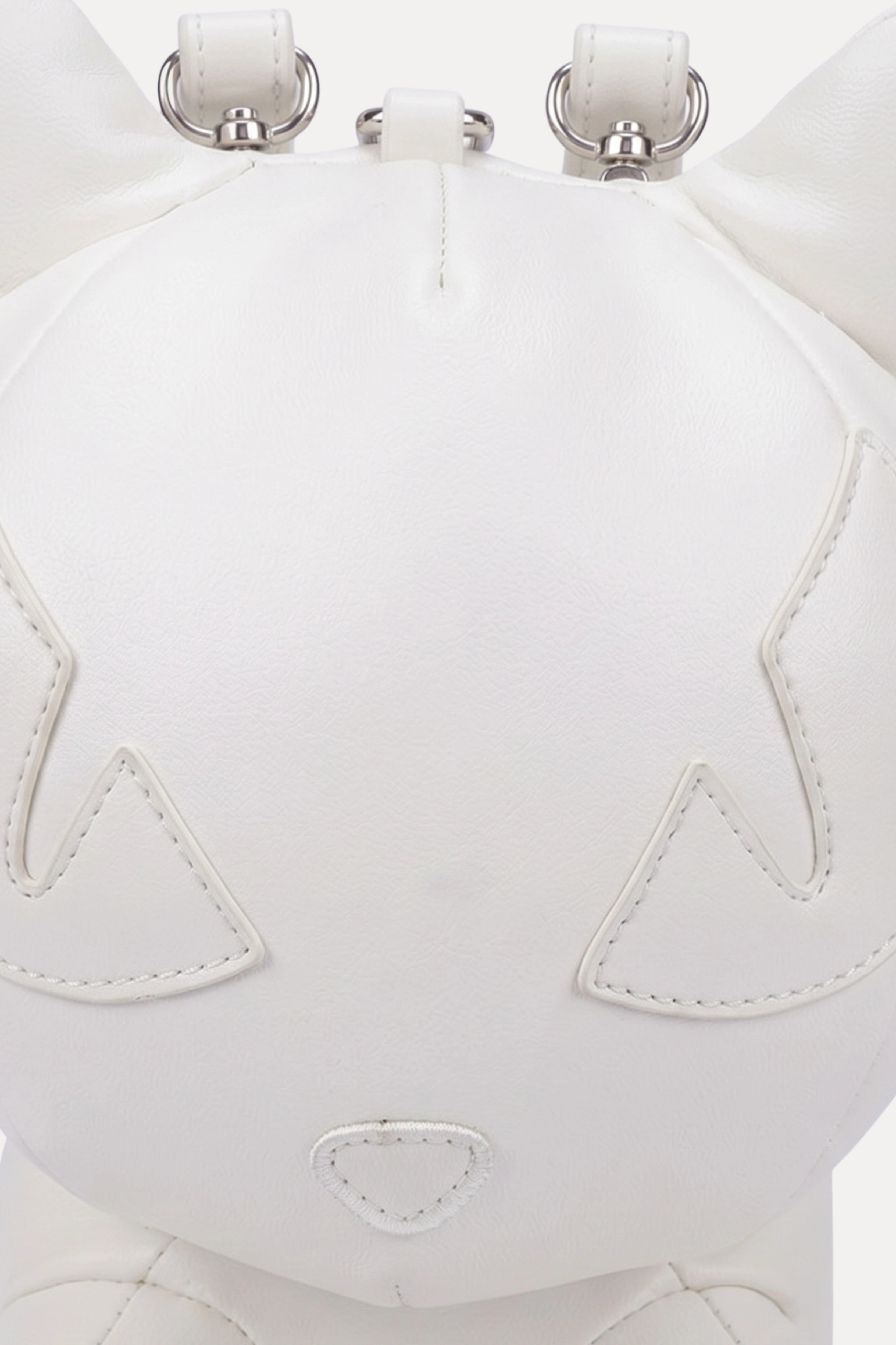 White Sculpted Cat Crossbody Bag