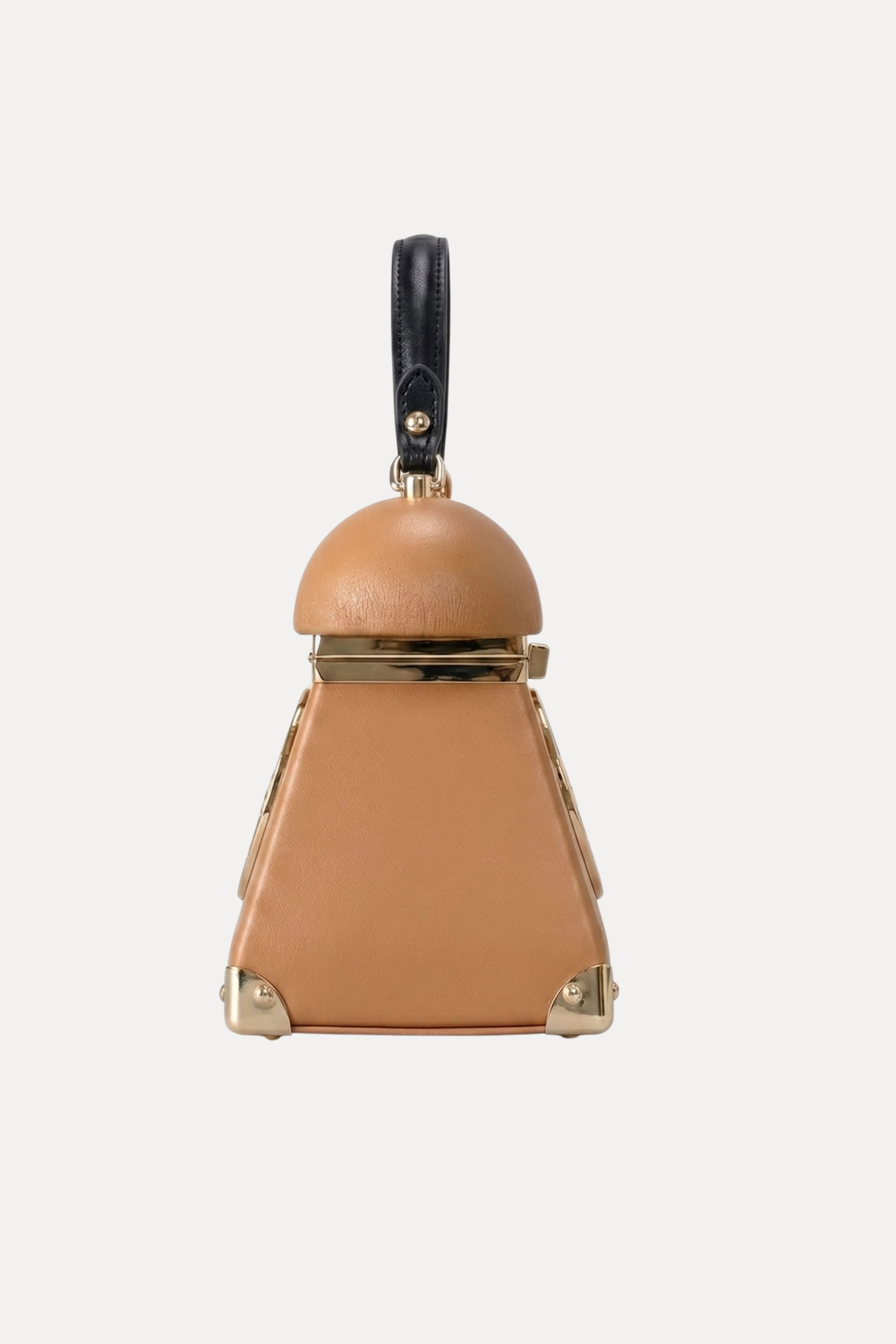 Brown Retro Telephone PU Handbag