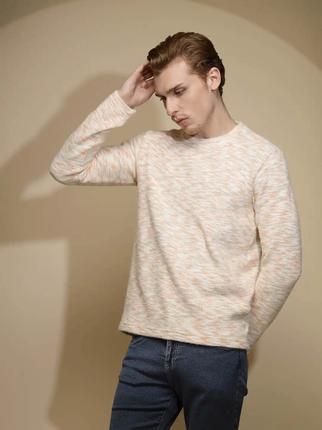 Multicolor Abstract Print Full Sleeve Round Neck Acrylic Sweatshirt