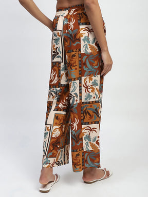 Brown Rayon Digital Print Nightsuit