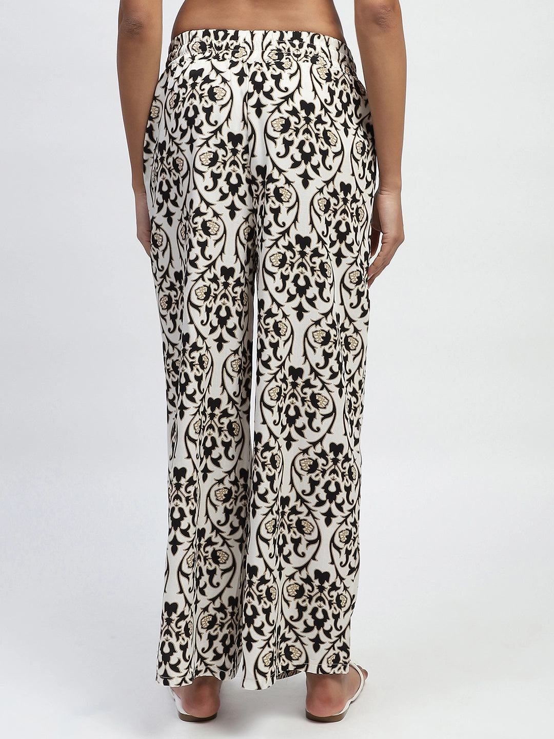 Black Rayon Abstract Print Nightsuit