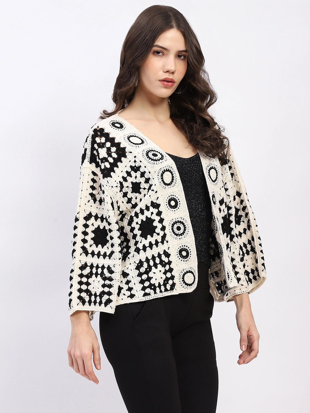 Geometric Crochet Shrug - Global Republic