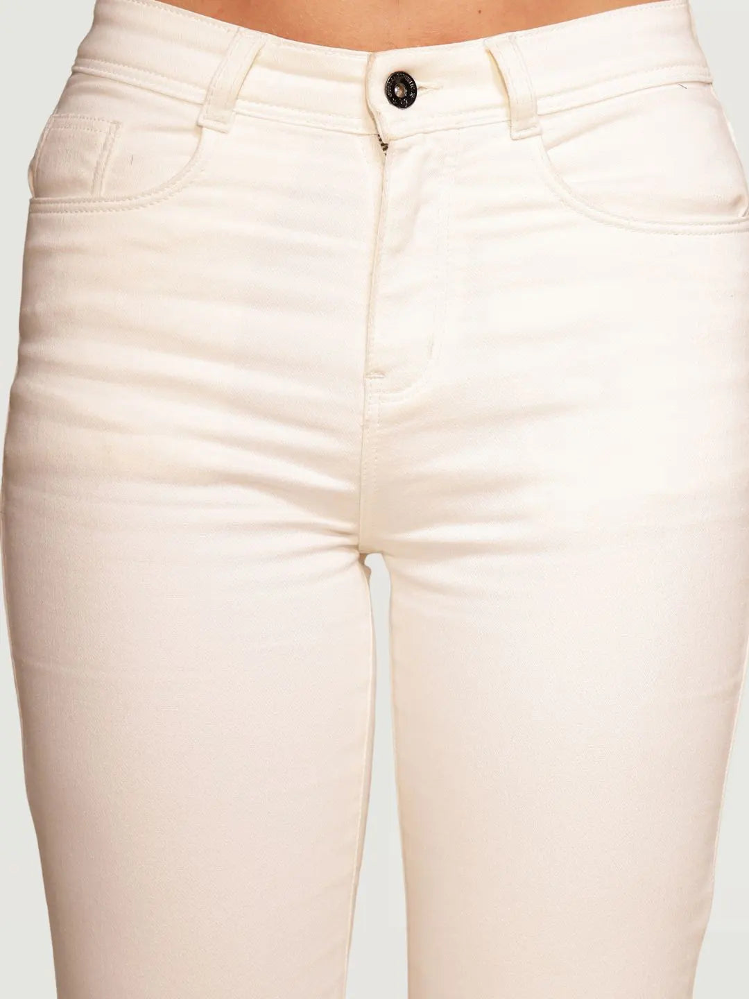 White  High Rise Slim Fit Jeans - Global Republic