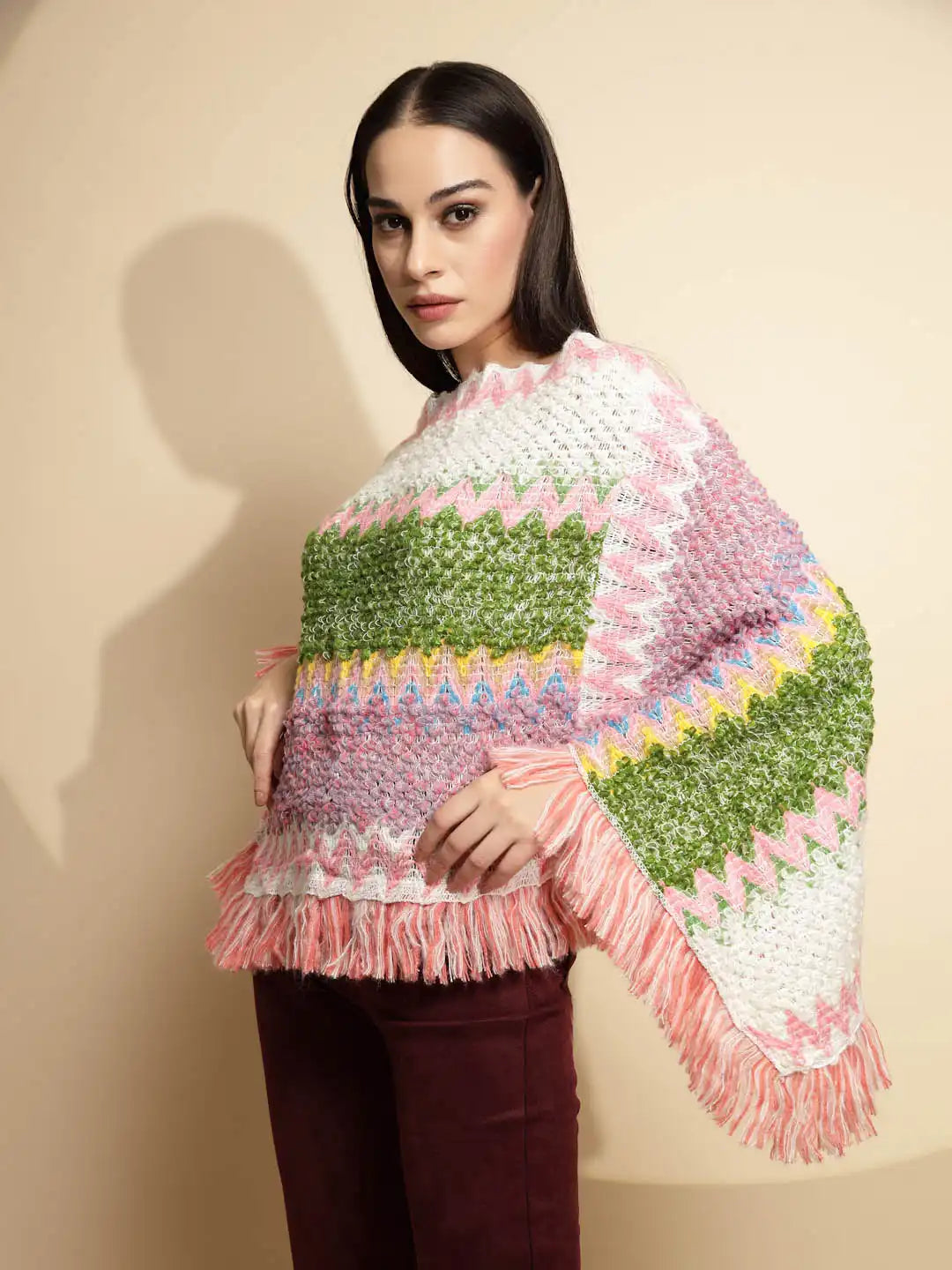 Pink Poncho for Women