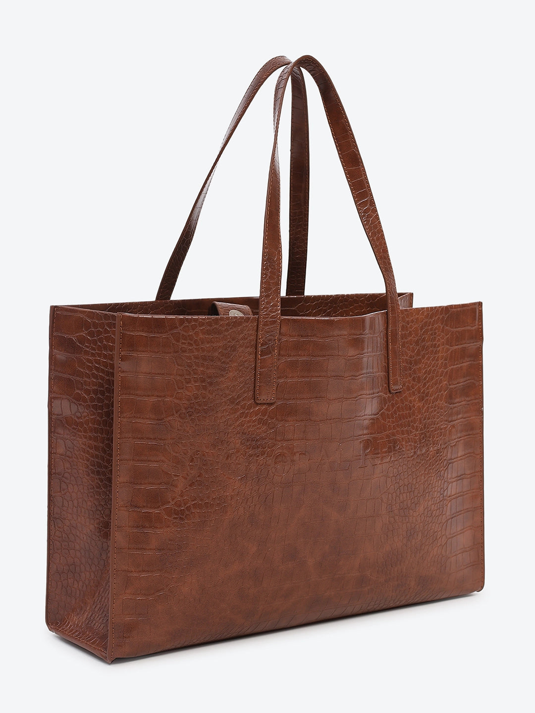 Brown Textured Oversized Tote Bag - Global Republic